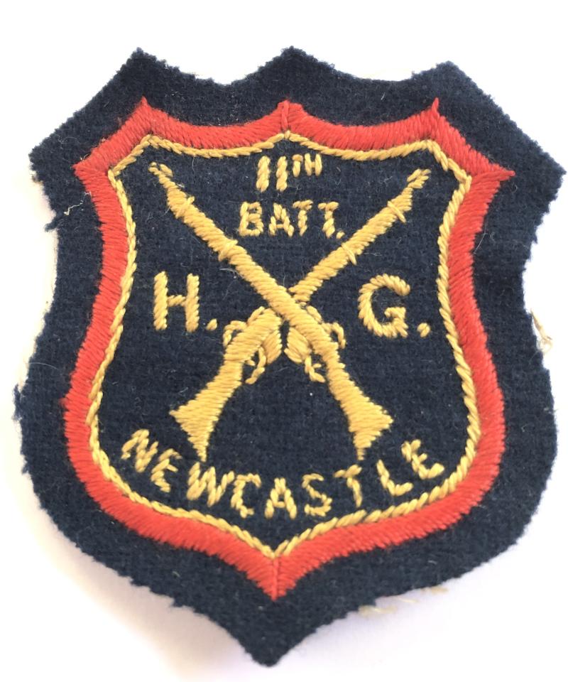 11th Bn. Newcastle Home Guard scarce cloth badge.