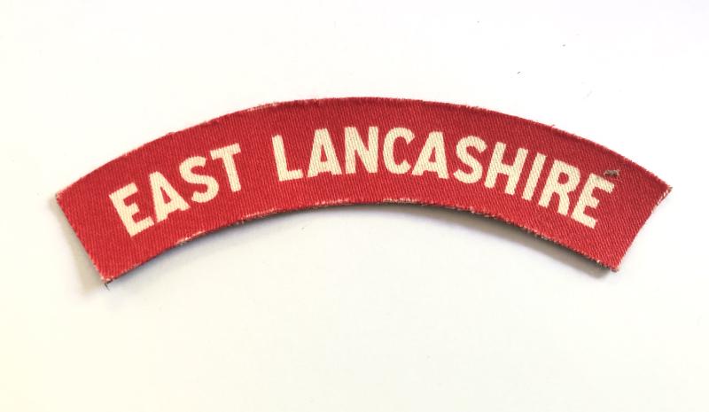 EAST LANCASHIRE WW2 printed infantry shoulder title.