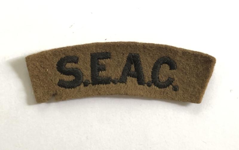SEAC WW2 South East Asia Command shoulder title c. 1945.