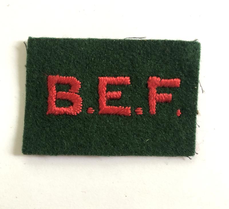 British Expeditionary Force early WW2 BEF shoulder title c. 1940.