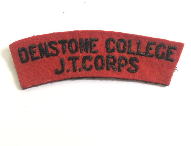 DENSTONE COLLEGE / J.T. CORPS Staffordshire cloth shoulder title c. 1940-48.