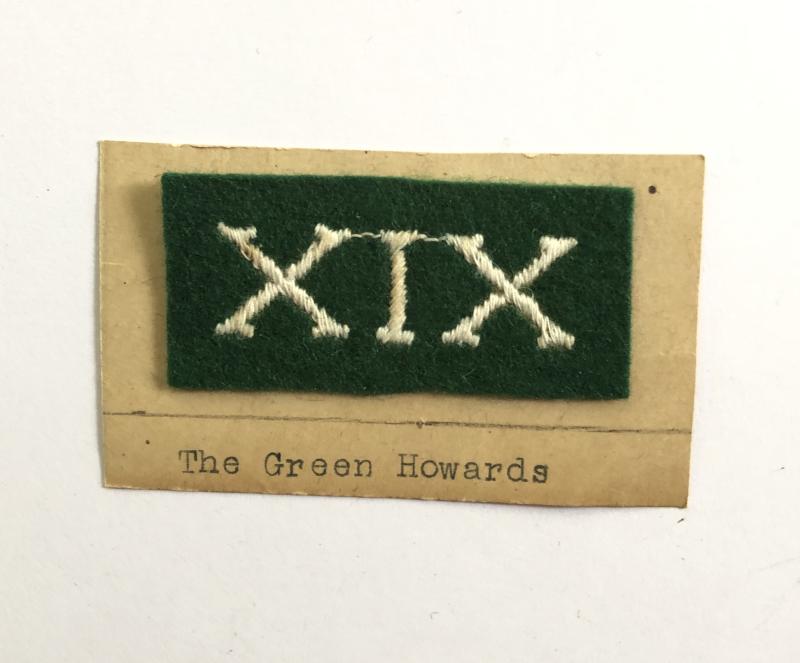 XIX Green Howards regimental formation sign.