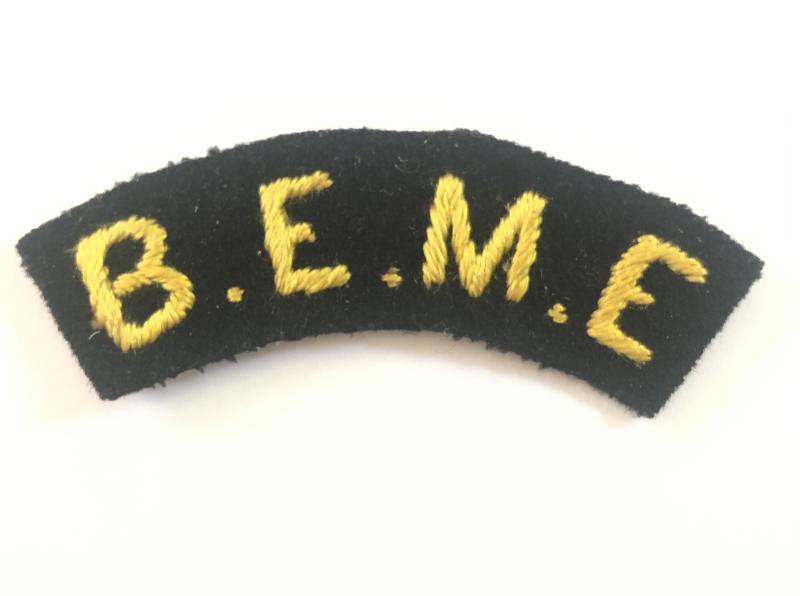 B.E.M.E. Burma Electrical & Mechanical Engineers WW2 cloth shoulder title.