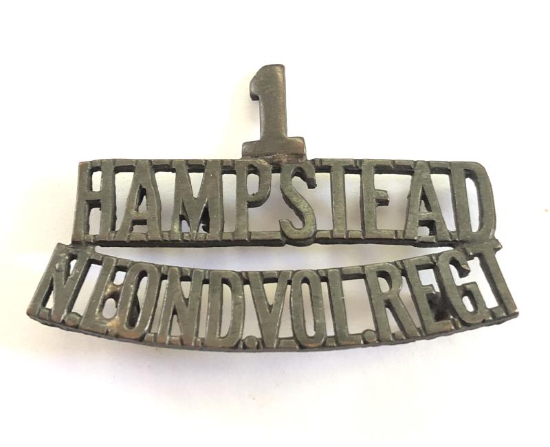 1 / HAMPSTEAD / N. LOND. VOL. REGT. WW1 VTC  shoulder title