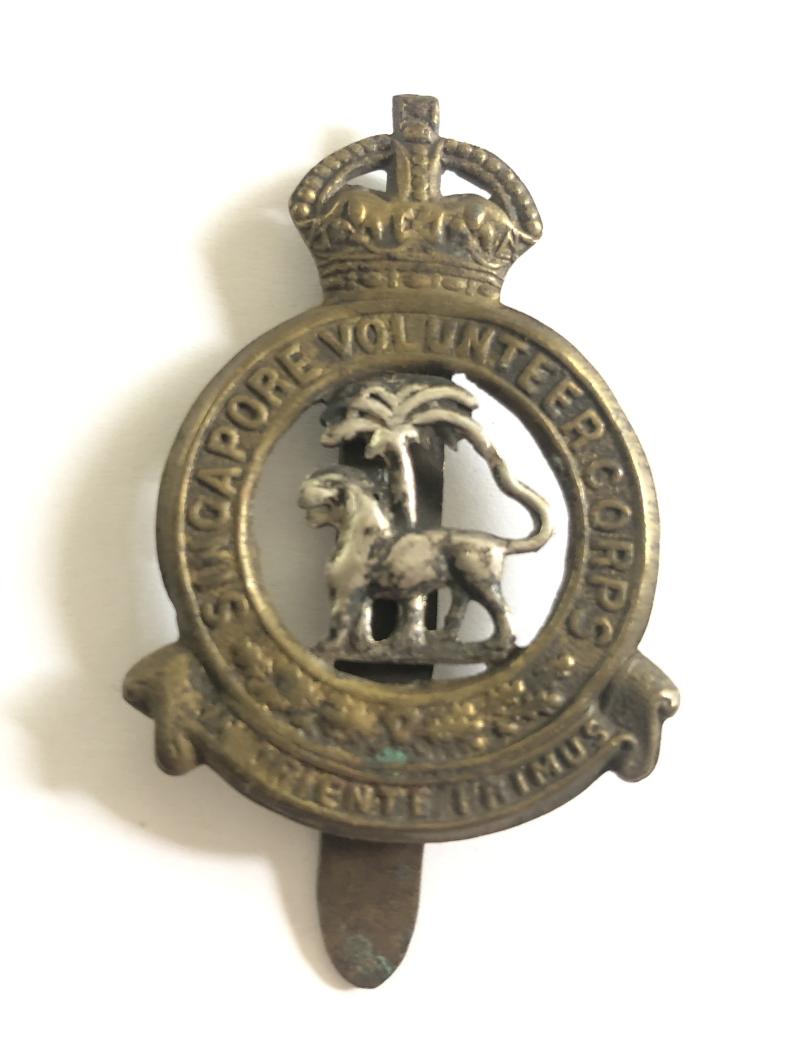 Singapore Volunteer Corps cap badge c. 1928-42.