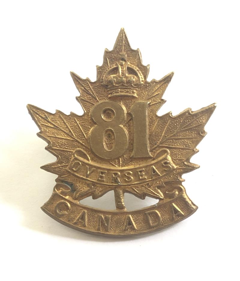 81st Bn CEF WW1 Canadian cap badge.