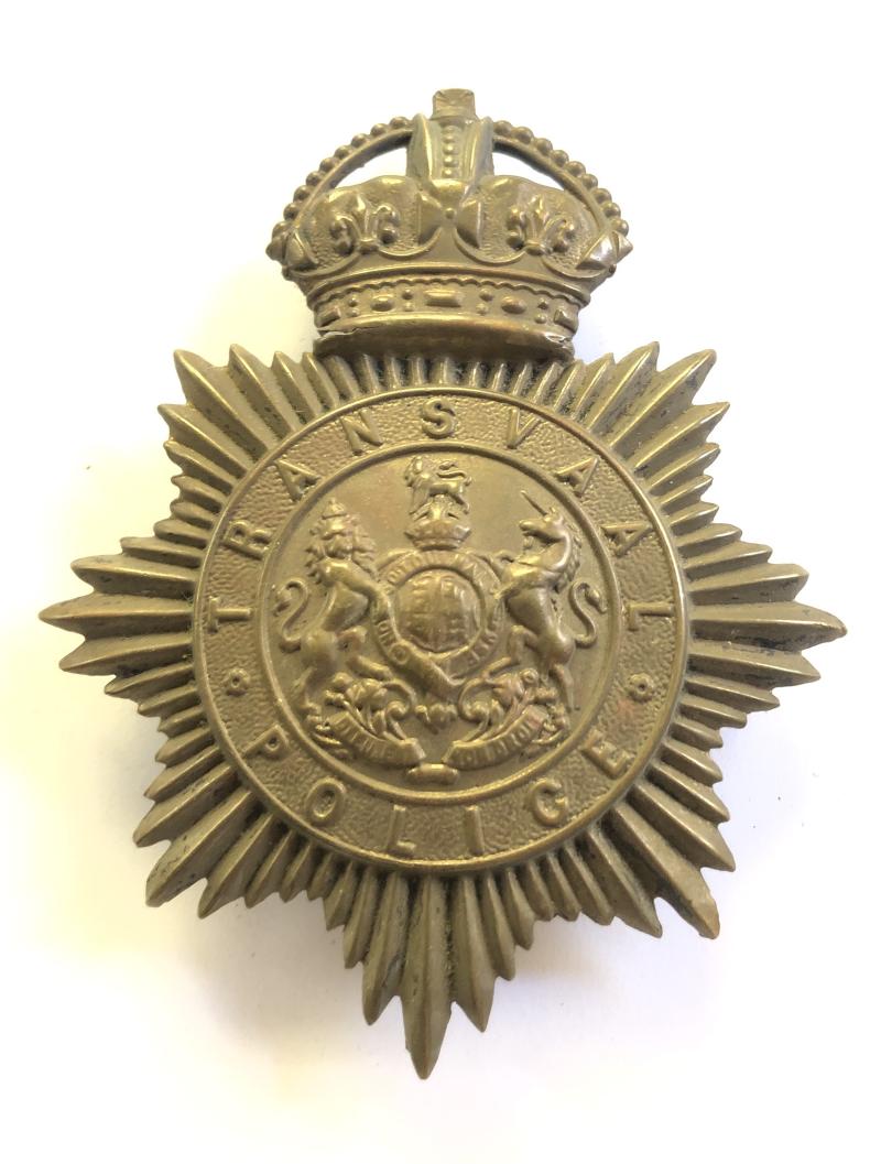 Transvaal Police South African helmet plate c. 1908-13.